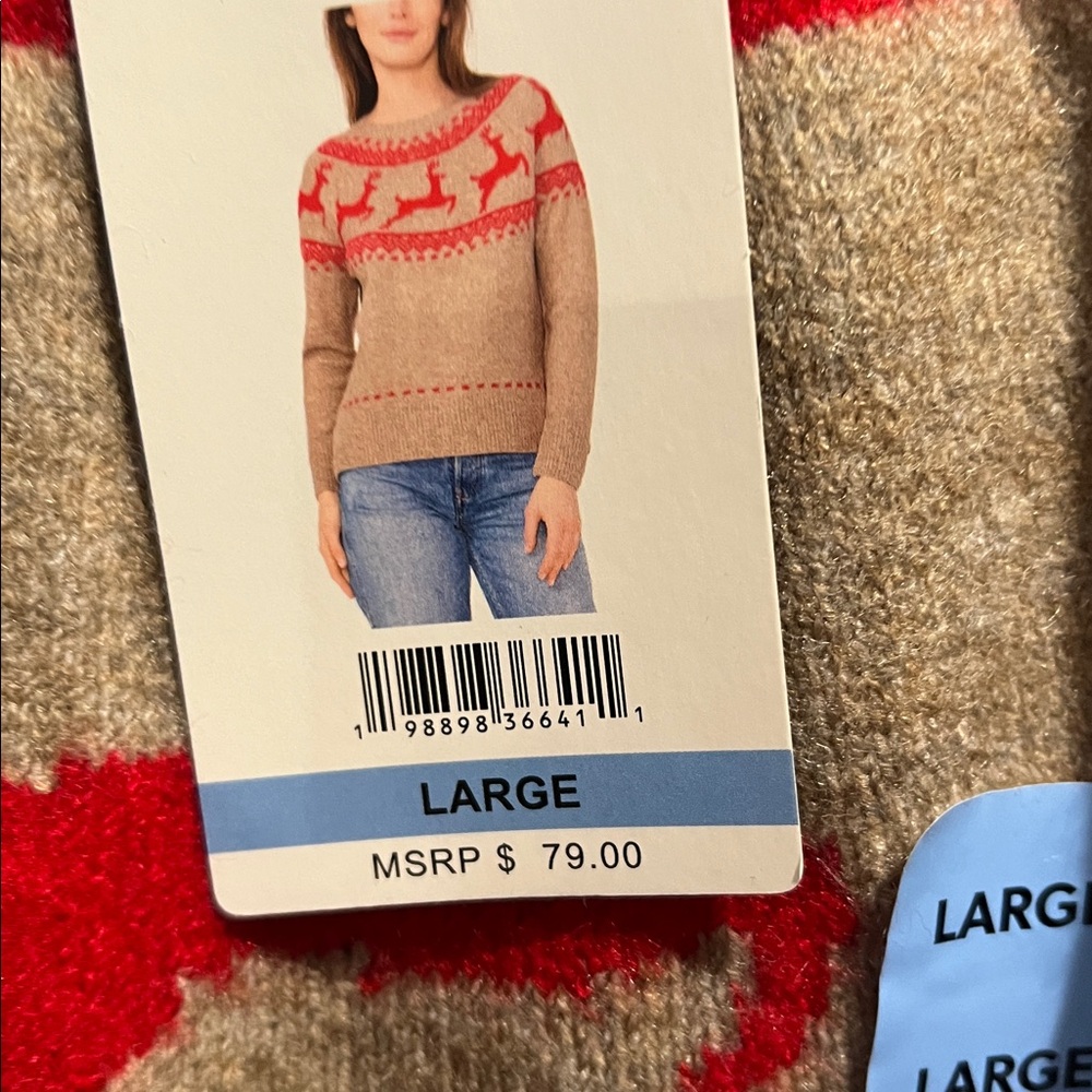 Ladies xl Vince Camuto sweater with reindeer measures 25 pit two pit - Picture 2 of 6